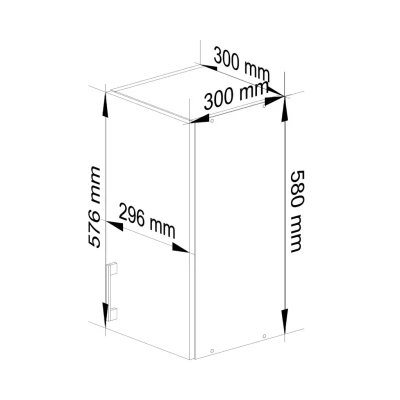 Horní kuchyňská skříňka TRIVORA - šířka 30 cm, bílá / dub sonoma