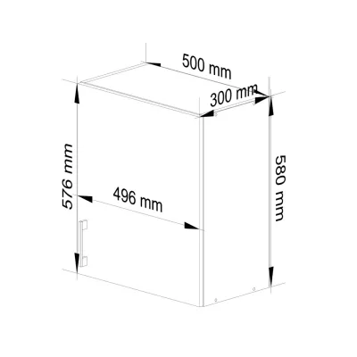 Horní kuchyňská skříňka TRIVORA - šířka 50 cm, bílá / dub sonoma