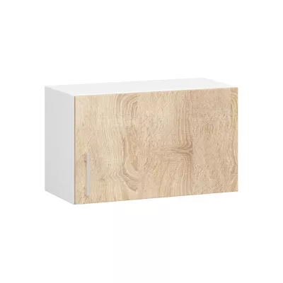 Horní digestořová skříňka TRIVORA - šířka 60 cm, bílá / dub sonoma