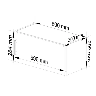 Horní digestořová skříňka TRIVORA - šířka 60 cm, bílá / dub sonoma