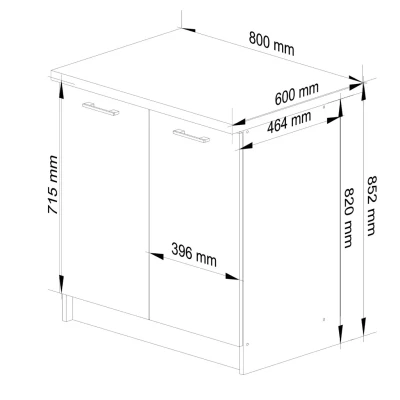 Dolní kuchyňská skříňka 80 cm VERMINA - bílá