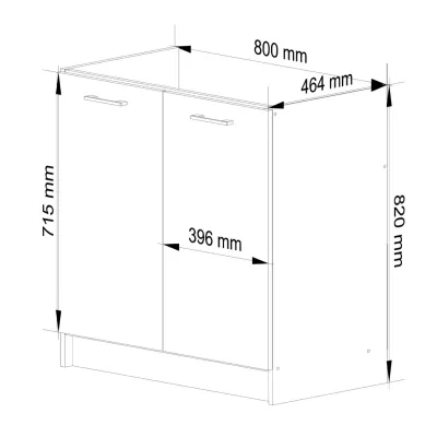 Dřezová skříňka 80 cm VERMINA - bílá / beton