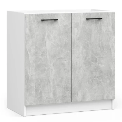 Dřezová skříňka 80 cm VERMINA - bílá / beton