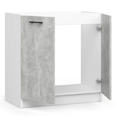 Dřezová skříňka 80 cm VERMINA - bílá / beton