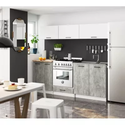 Dřezová skříňka 80 cm VERMINA - bílá / beton