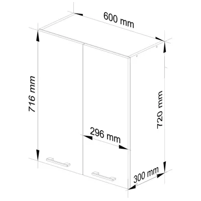 Horní kuchyňská skříňka 60 cm VERMINA - bílá / červená lesklá