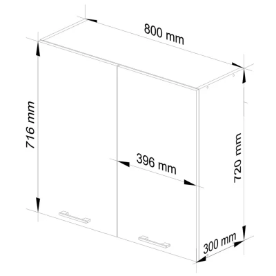 Horní kuchyňská skříňka 80 cm VERMINA - bílá