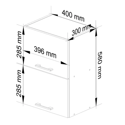 Horní závěsná kuchyňská skříňka 40 cm VERMINA - bílá