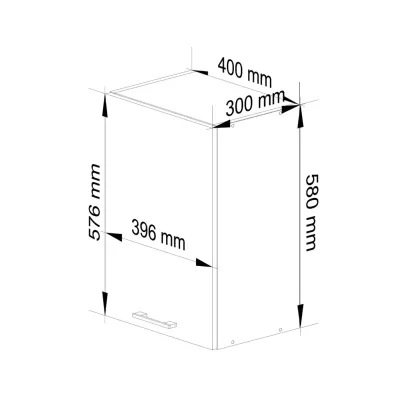 Závěsná kuchyňská skříňka 40 cm VERMINA - bílá