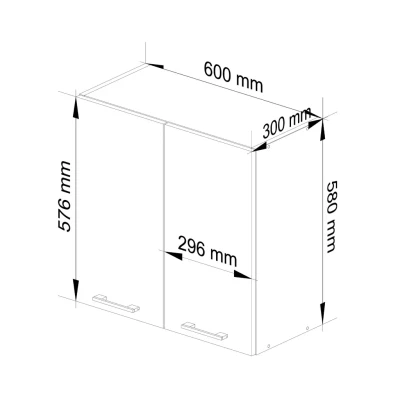 Závěsná kuchyňská skříňka 60 cm VERMINA - bílá