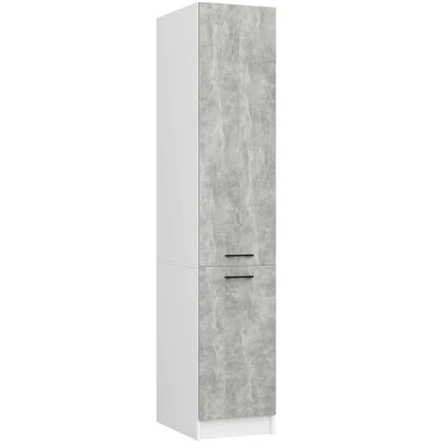 Vysoká kuchyňská skříň 40 cm VERMINA - bílá / beton