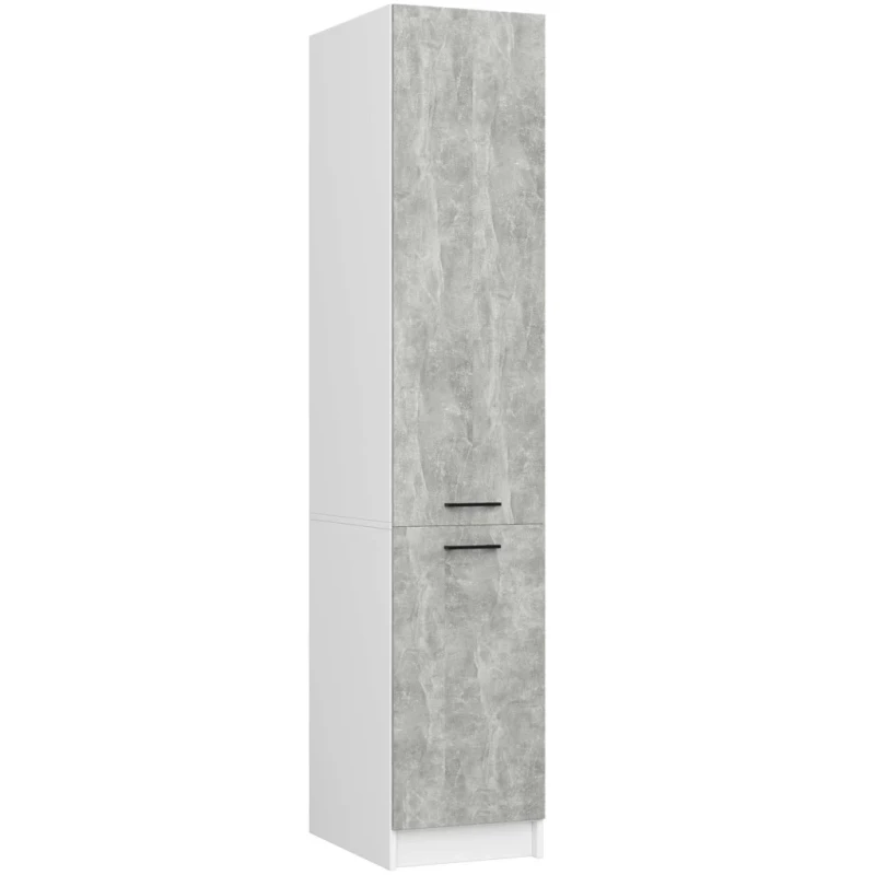 Vysoká kuchyňská skříň 40 cm VERMINA - bílá / beton