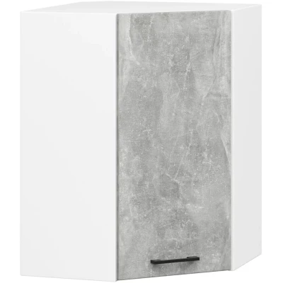 Horní rohová kuchyňská skříňka 60x60 cm VERMINA - bílá / beton