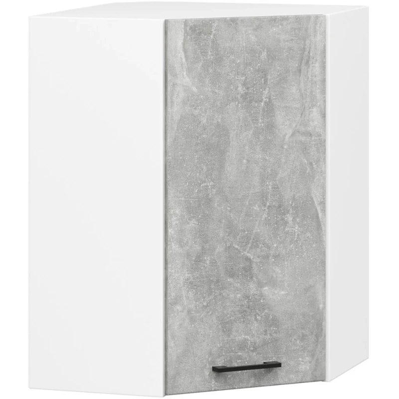 Horní rohová kuchyňská skříňka 60x60 cm VERMINA - bílá / beton