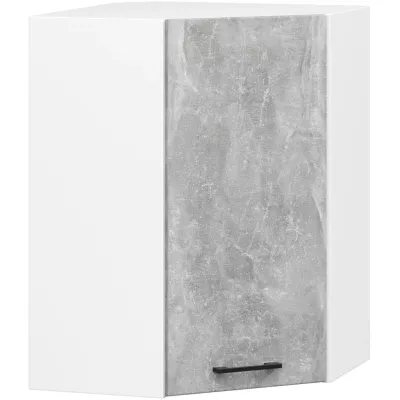 Horní rohová kuchyňská skříňka 60x60 cm VERMINA - bílá / beton