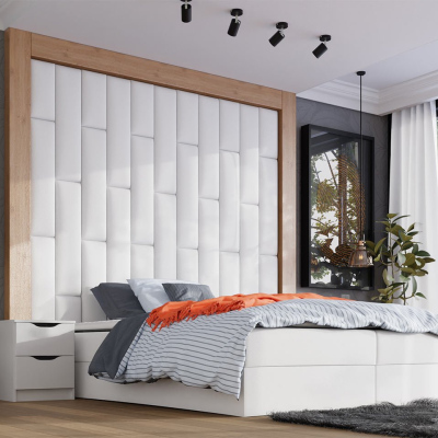 VÝPRODEJ - Čalouněný nástěnný panel 80x20 PAG - bílá ekokůže