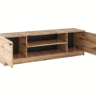 Televizní stolek s dvířky GIDOEN - dub artisan