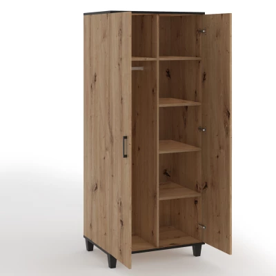 Dvoudveřová šatní skříň 80 cm NAIRI - dub artisan