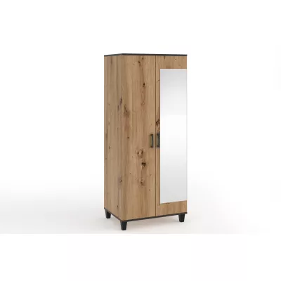 Šatní skříň se zrcadlem 80 cm NAIRI - dub artisan