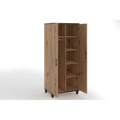 Šatní skříň se zrcadlem 80 cm NAIRI - dub artisan