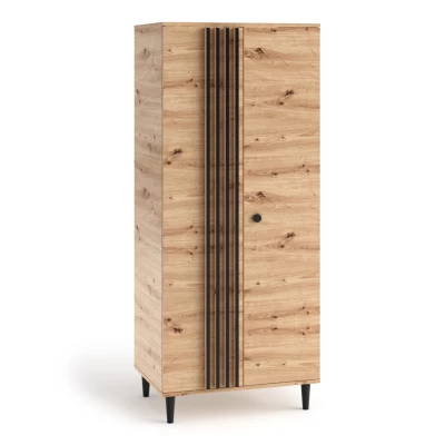 Dvoudveřová skříň s lamelami 80 cm WARDOX - dub artisan