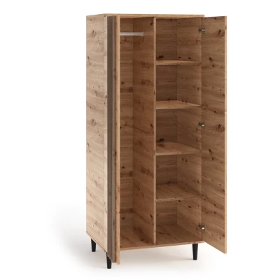 Dvoudveřová skříň s lamelami 80 cm WARDOX - dub artisan