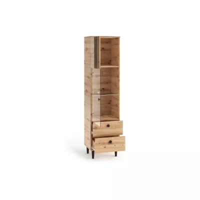 Prosklená úzká skříň 50 cm WARDOX - dub artisan