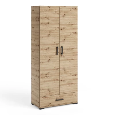 Vysoká dvoudveřová skříň 80 cm KLENRI - dub artisan