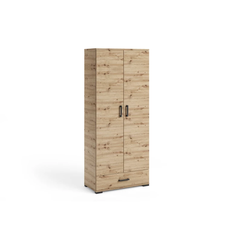 Vysoká dvoudveřová skříň 80 cm KLENRI - dub artisan