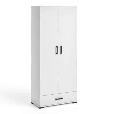 Vysoká dvoudveřová skříň 80 cm KLENRI - bílá
