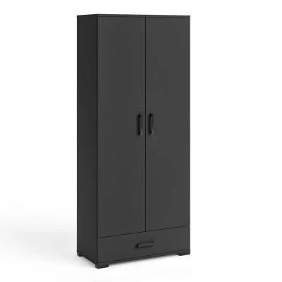 Vysoká dvoudveřová skříň 80 cm KLENRI - černá