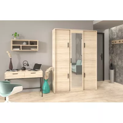 Prostorná šatní skříň se zrcadlem 150 cm AUREVIA - dub sonoma