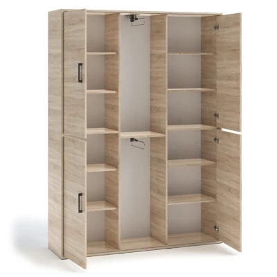 Prostorná šatní skříň se zrcadlem 150 cm AUREVIA - dub sonoma
