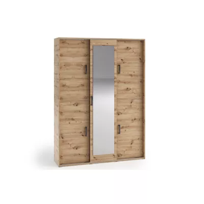 Prostorná šatní skříň se zrcadlem 150 cm AUREVIA - dub artisan