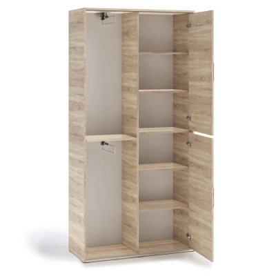 Šatní skříň se zrcadlem 100 cm AUREVIA - dub sonoma