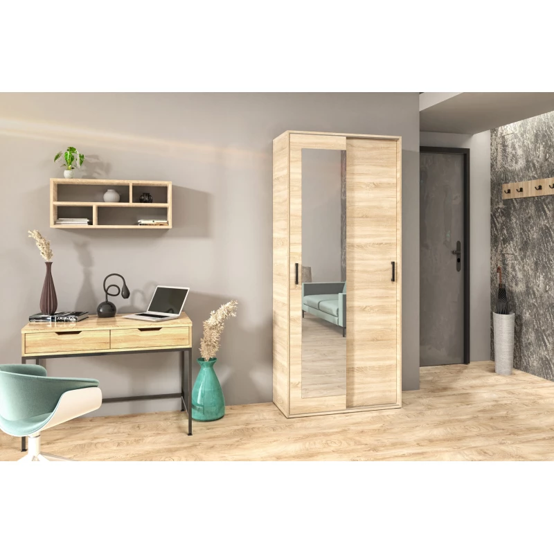 Dvoudveřová šatní skříň 90 cm AUREVIA - dub sonoma