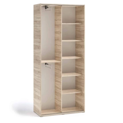 Dvoudveřová šatní skříň 90 cm AUREVIA - dub sonoma