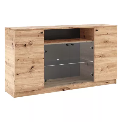 Prosklená komoda GIDOEN - dub artisan