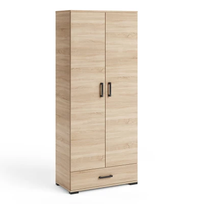 Vysoká dvoudveřová skříň 80 cm KLENRI - dub sonoma