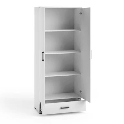 Vysoká dvoudveřová skříň 80 cm KLENRI - černá