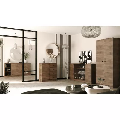 Prosklená komoda s dvířky MIRIEL - brandy castello