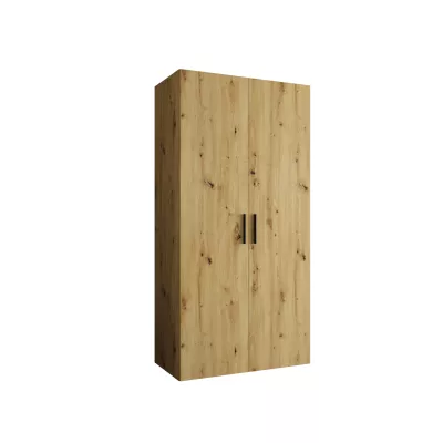 Prostorná šatní skříň HELMA 1 100 cm - dub artisan / černé úchyty