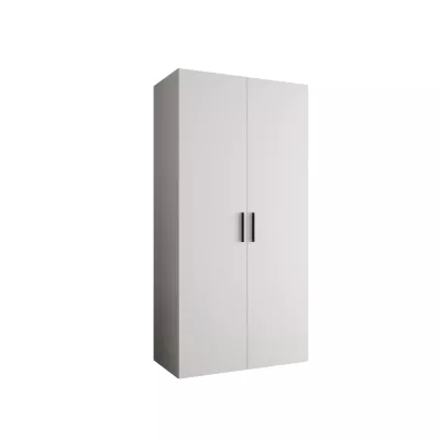 Prostorná šatní skříň HELMA 1 100 cm - bílá / černé úchyty