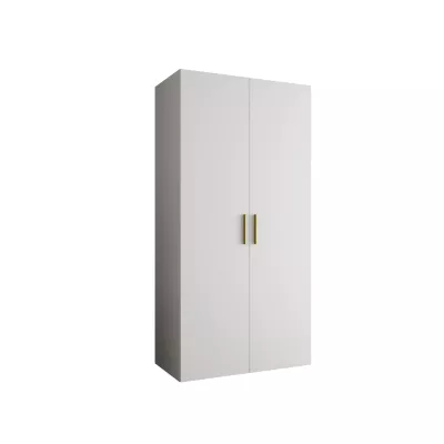 Prostorná šatní skříň HELMA 1 100 cm - bílá / zlaté úchyty