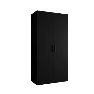 Prostorná šatní skříň HELMA 1 100 cm - černá / černé úchyty