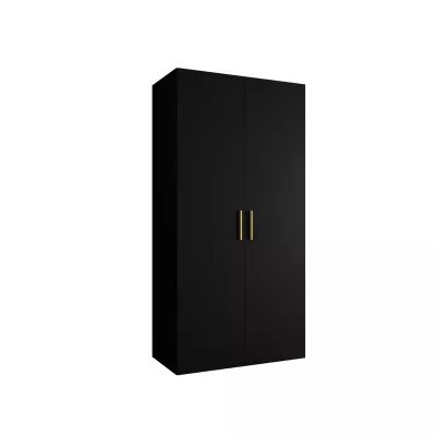 Prostorná šatní skříň HELMA 1 100 cm - černá / zlaté úchyty