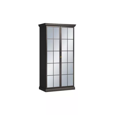 Zrcadlová šatní skříň 103 cm LUCARA - černohnědá