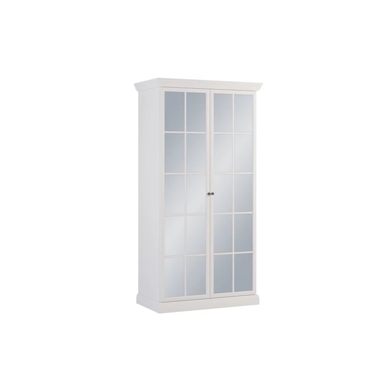 Zrcadlová šatní skříň 103 cm LUCARA - bílá