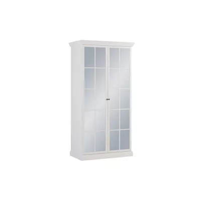 Zrcadlová šatní skříň 103 cm LUCARA - bílá