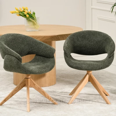 Otočná židle KORANO - zelená / dub